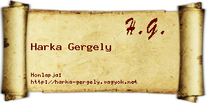 Harka Gergely névjegykártya